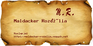 Maldacker Rozália névjegykártya